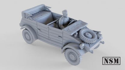 WWII German Kubelwagen Car with Driver Various Scales Historical Wargaming