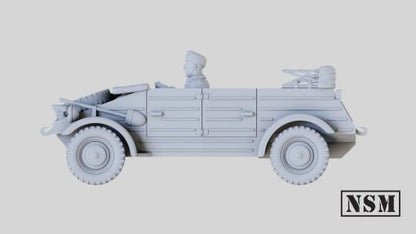 WWII German Kubelwagen Car with Driver Various Scales Historical Wargaming (US tariffs are pre-paid by us)