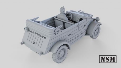 WWII German Kubelwagen Car with Driver Various Scales Historical Wargaming