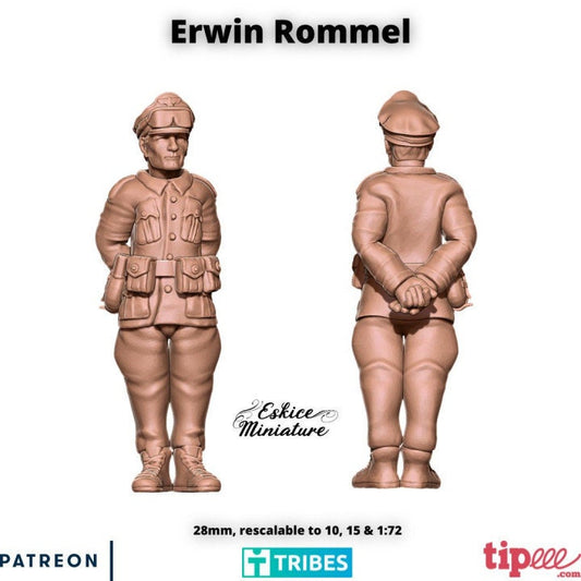 WWII German General Erwin Rommel Various Scales Historical Wargaming (US tariffs are pre-paid by us)