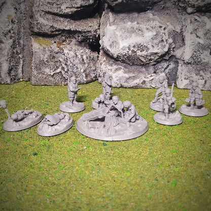 WWII German Fallschirmjager Sniper, MMG and HQ Set (10 models) Various Scales Historical Wargaming