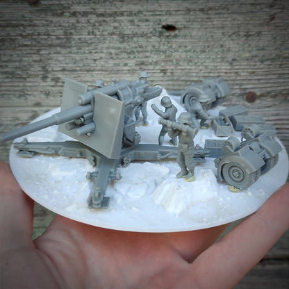 WWII German 88mm Flak Gun with Crew (5 models) and Limber Various Scales Historical Wargaming