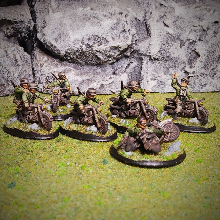 WWII German Biker Set Kradschutzen (6 models) Various Scales Historical Wargaming (US tariffs are pre-paid by us)