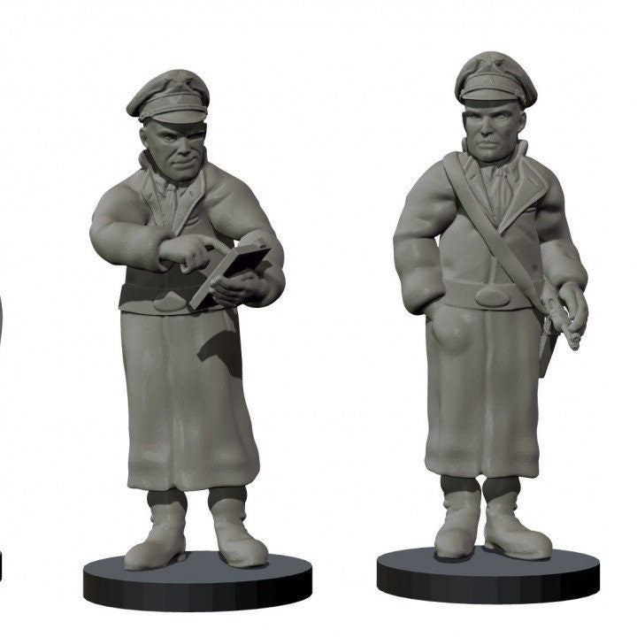 WWII German Gestapo Officers (4 models) Various Scales Historical Wargaming