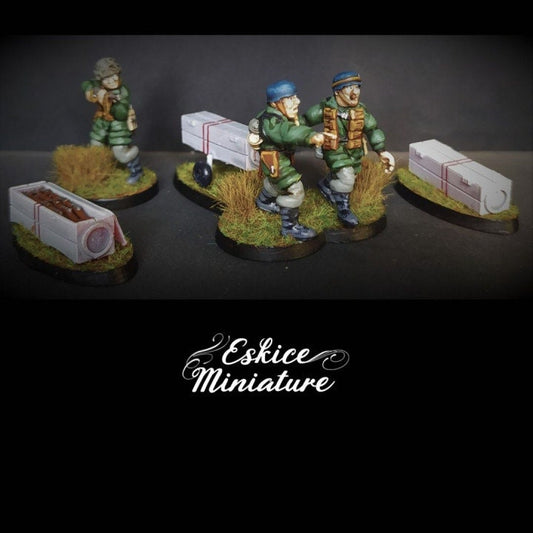 WWII German Fallschirmjager with Supplies Set (3 models) Various Scales Historical Wargaming (US tariffs are pre-paid by us)