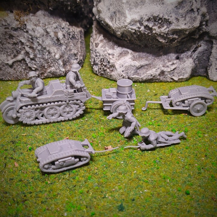WWII German Kettenkrad and Goliath Team Set Various Scales Historical Wargaming