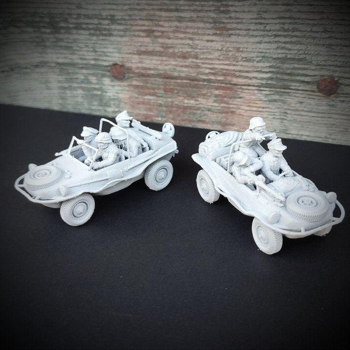 WWII German Schwimmwagen with Crew Various Scales Historical Wargaming (US tariffs are pre-paid by us)