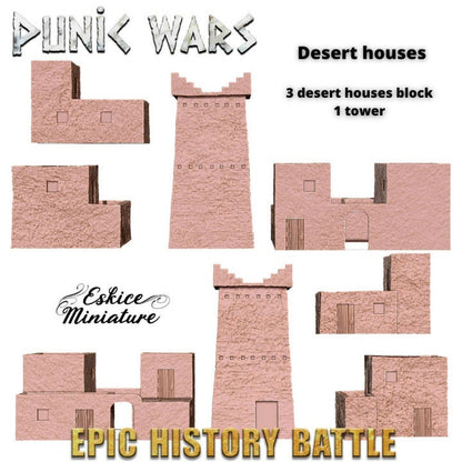 Wargaming Terrain Desert Houses Set Various Scales Historical Wargaming