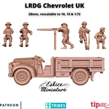 WWII British LRDG Chevrolet with Crew Various Scales Historical Wargaming