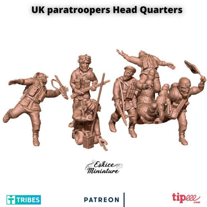 WWII British Paratroopers HQ Set (6 models) Various Scales Historical Wargaming