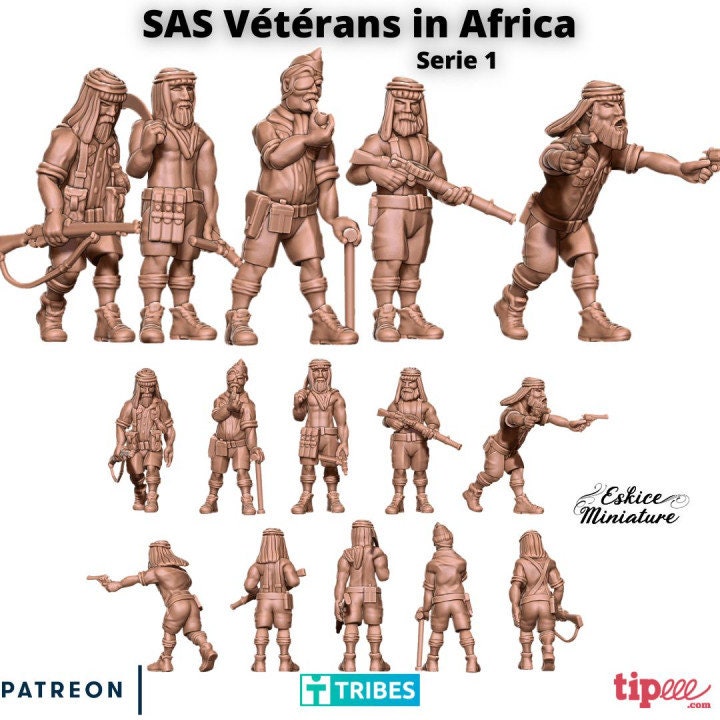 WWII UK SAS Veteran Unit (5 models) Various Scales Historical Wargaming