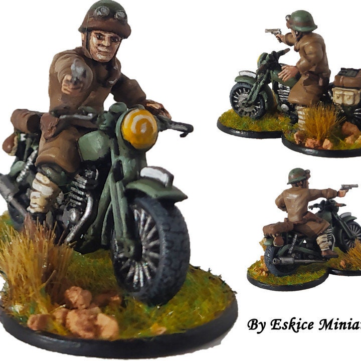 WWII French Bikers Unit (3 models) Various Scales Historical Wargaming (US tariffs are pre-paid by us)