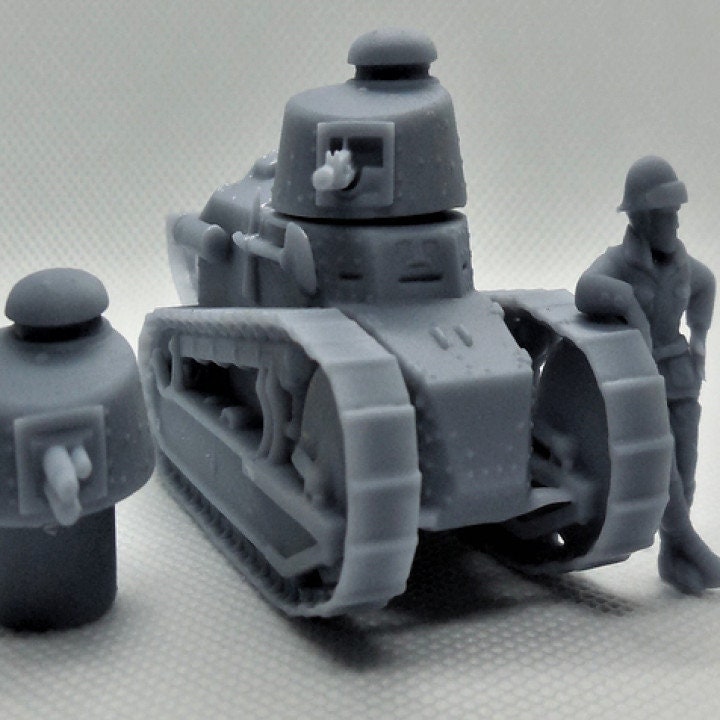 WWII French FT17 with Driver (2 Turrets) Various Scales Historical Wargaming (US tariffs are pre-paid by us)