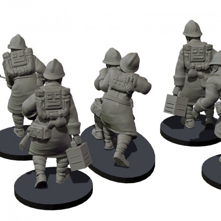 WWII French Light Support Weapons Set (8 models) Various Scales Historical Wargaming (bases not included)