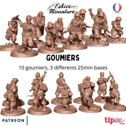 WWII French Moroccan Goumiers Squad (10 models) Various Scales Historical Wargaming