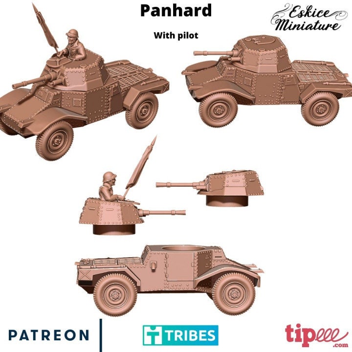 WWII French Panhard Armoured Car Various Scales Historical Wargaming (US tariffs are pre-paid by us)