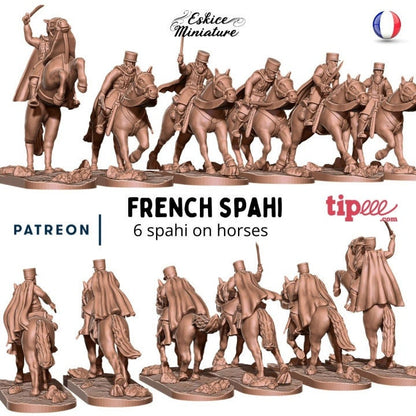 WWII French Spahi Cavalry Unit (6 models) Various Scales Historical Wargaming