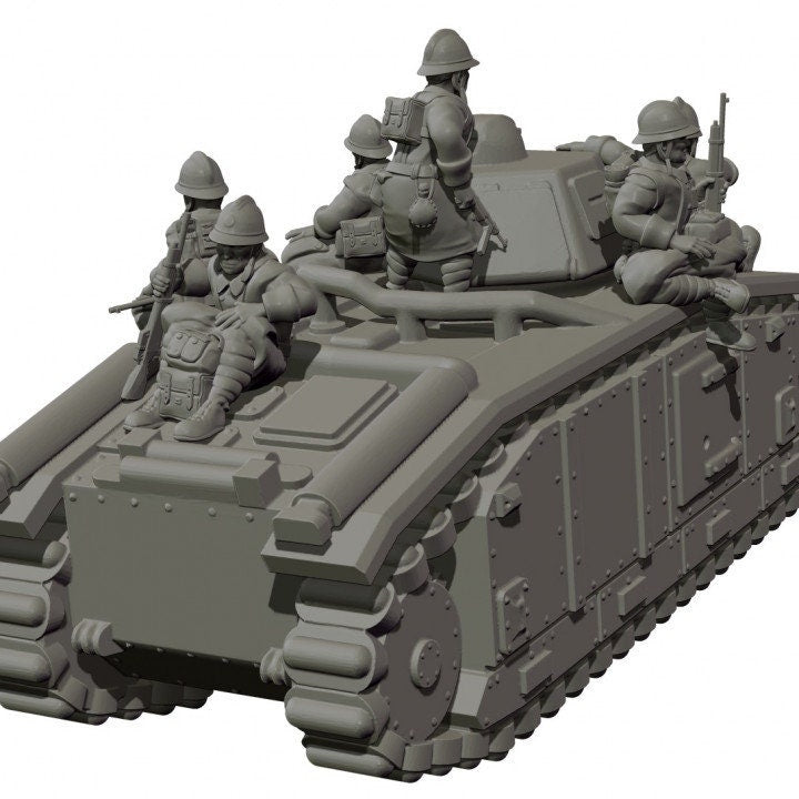 WWII French Tank Riders (6 models) Various Scales Historical Wargaming (US tariffs are pre-paid by us)