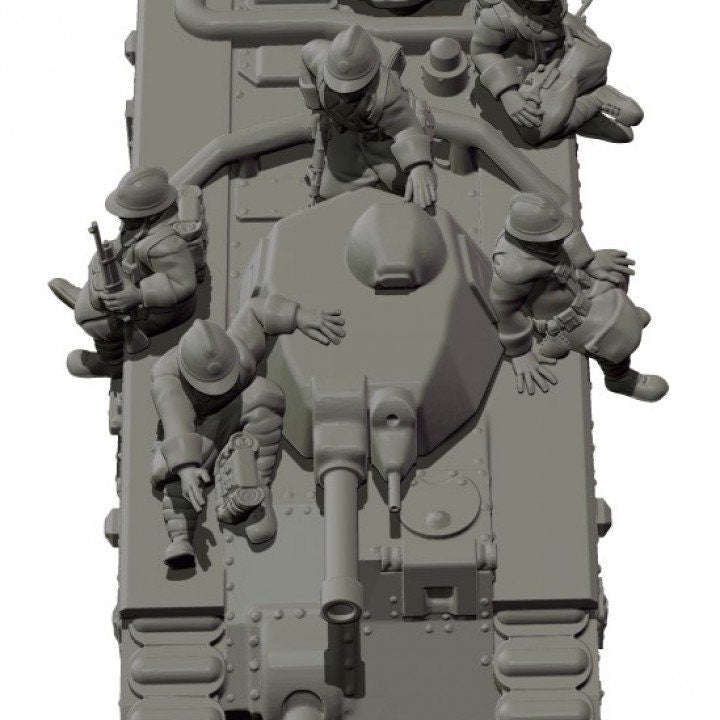 WWII French Tank Riders (6 models) Various Scales Historical Wargaming (US tariffs are pre-paid by us)
