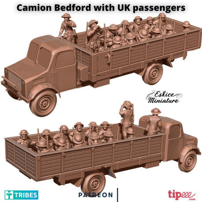 WWII British Camion Bedford Truck with Troops Various Scales Historical Wargaming