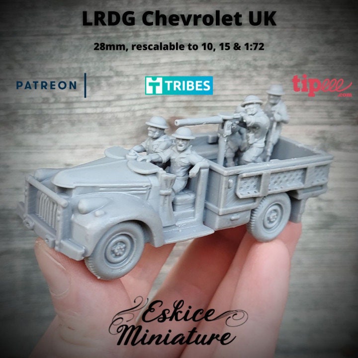 WWII British LRDG Chevrolet with Crew Various Scales Historical Wargaming