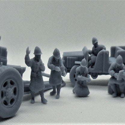 WWII French 155mm Howitzer with Tow and Crew Various Scales Historical Wargaming