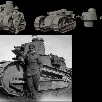 WWII French FT17 with Driver (2 Turrets) Various Scales Historical Wargaming (US tariffs are pre-paid by us)