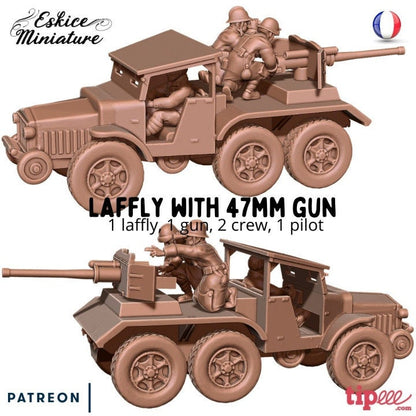 WWII French Laffly with 47mm Gun and Crew Various Scales Historical Wargaming