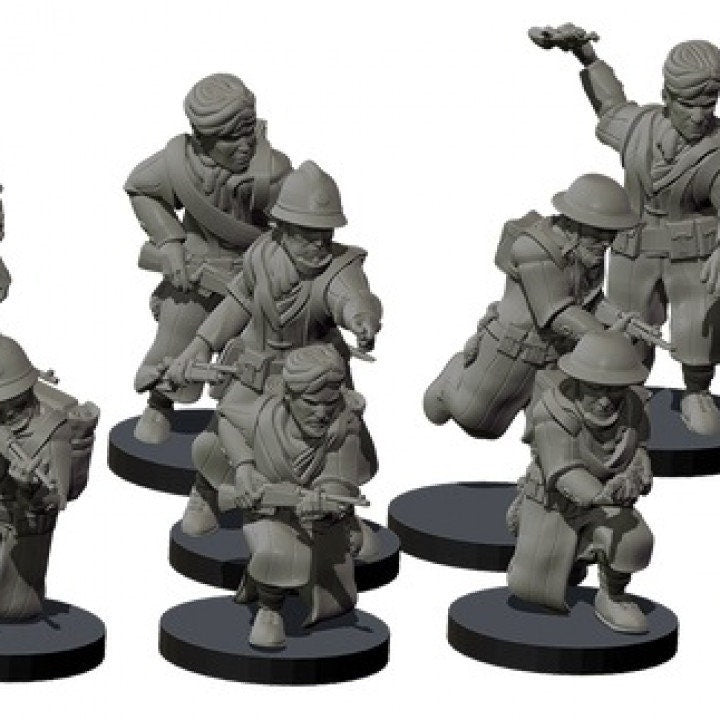 WWII French Moroccan Goumiers Squad (10 models) Various Scales Historical Wargaming