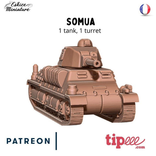 WWII French Somua Tank Various Scales Historical Wargaming (US tariffs are pre-paid by us)