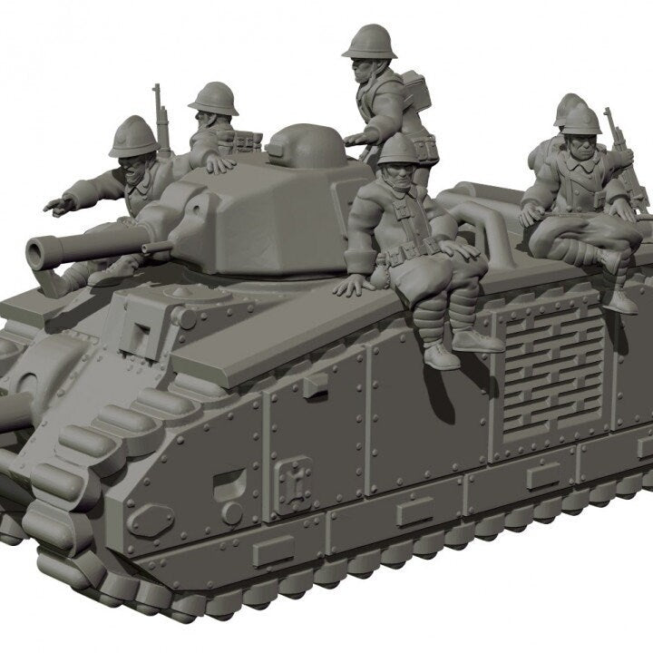 WWII French Tank Riders (6 models) Various Scales Historical Wargaming