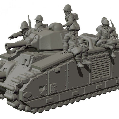 WWII French Tank Riders (6 models) Various Scales Historical Wargaming