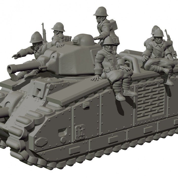 WWII French Tank Riders (6 models) Various Scales Historical Wargaming (US tariffs are pre-paid by us)