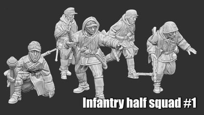 WWII German Late War Cavalry Dismounted Squad (10 models) Various Scales Historical Wargaming