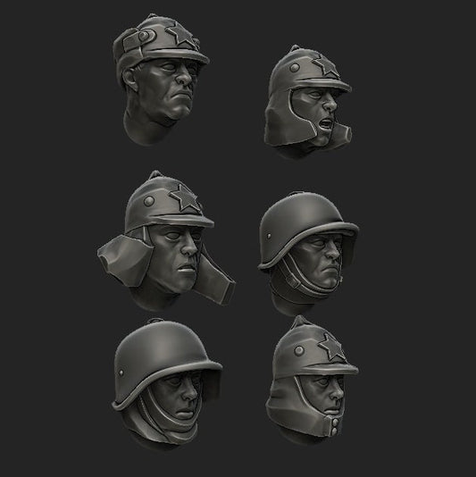 WWII Soviet Winter War Heads 2 (Set of 12) Various Scales Historical Wargaming
