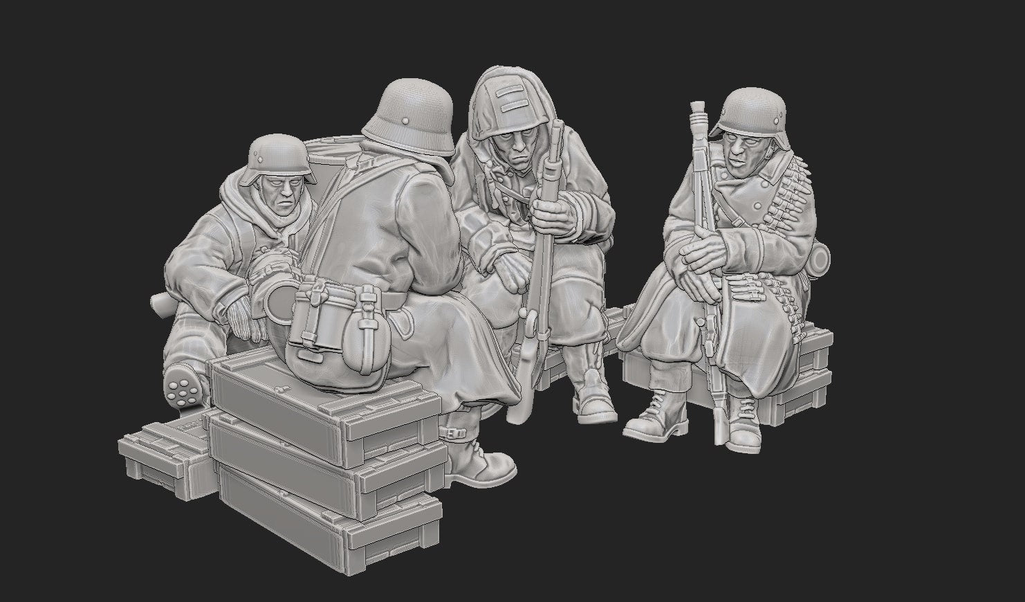 WWII German Truck Passengers (8 models) Various Scales Historical Wargaming