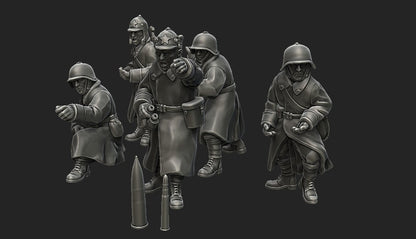 WWII Soviet Winter War Generic Artillery Crew (5 models) Various Scales Historical Wargaming