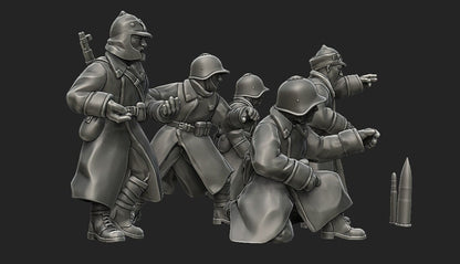 WWII Soviet Winter War Generic Artillery Crew (5 models) Various Scales Historical Wargaming