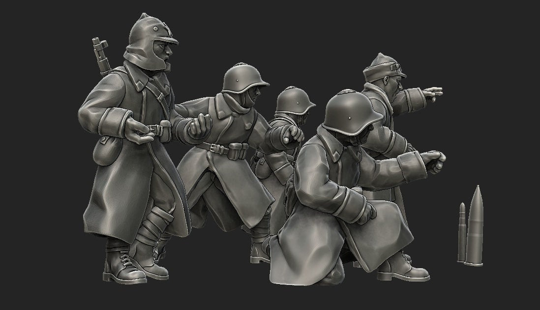 WWII Soviet Winter War Generic Artillery Crew (5 models) Various Scales Historical Wargaming (US tariffs are pre-paid by us)