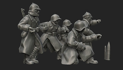 WWII Soviet Winter War Generic Artillery Crew (5 models) Various Scales Historical Wargaming (US tariffs are pre-paid by us)