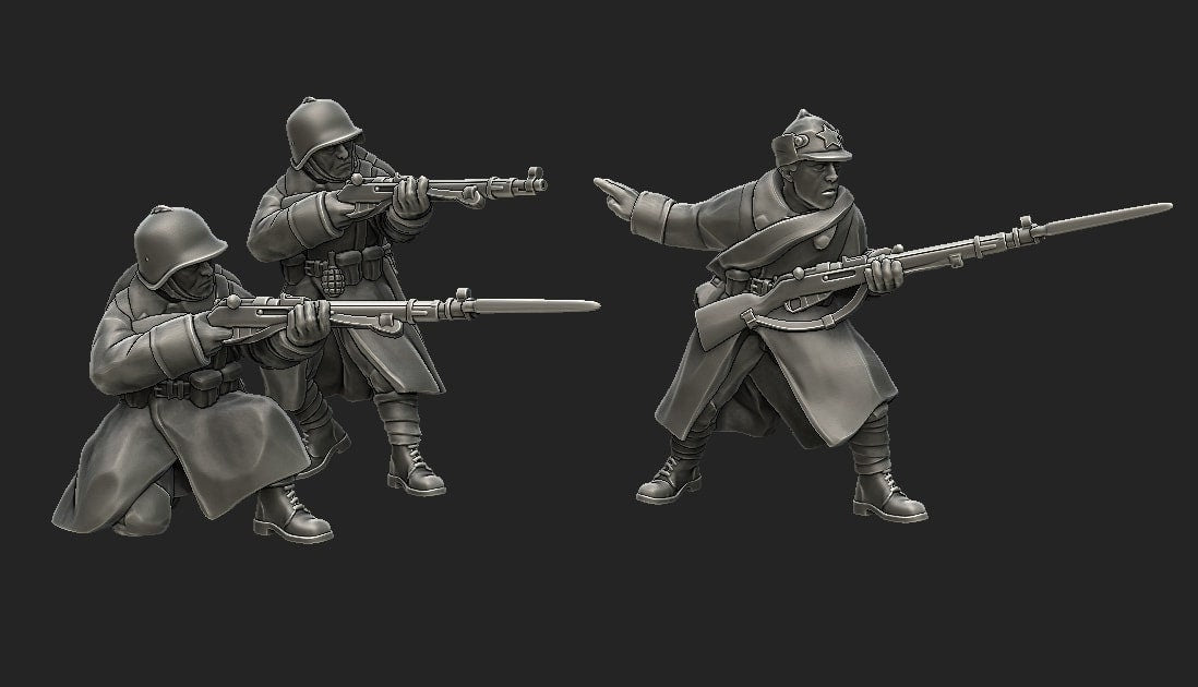 WWII Soviet Winter War Squad (10 models) Various Scales Historical Wargaming