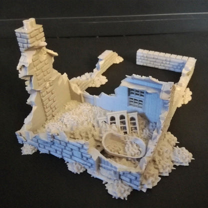 Wargaming Terrain Destroyed Small House Various Scales Historical Wargaming