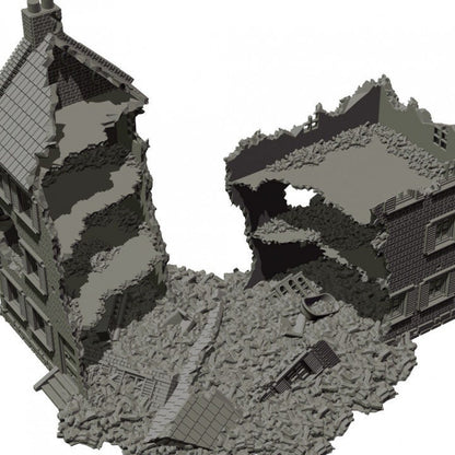 Wargaming Terrain Large Destroyed Building Various Scales Historical Wargaming