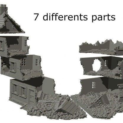 Wargaming Terrain Large Destroyed Building Various Scales Historical Wargaming