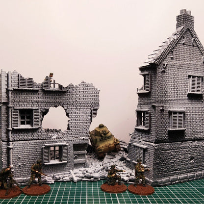 Wargaming Terrain Large Destroyed Building Various Scales Historical Wargaming