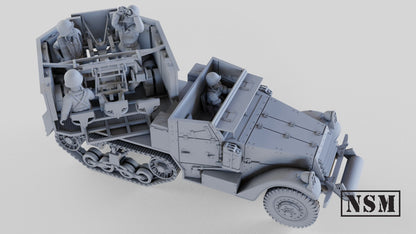 WWII US M15 MGMC Halftrack Resin (2 crew and driver) Historical Wargaming