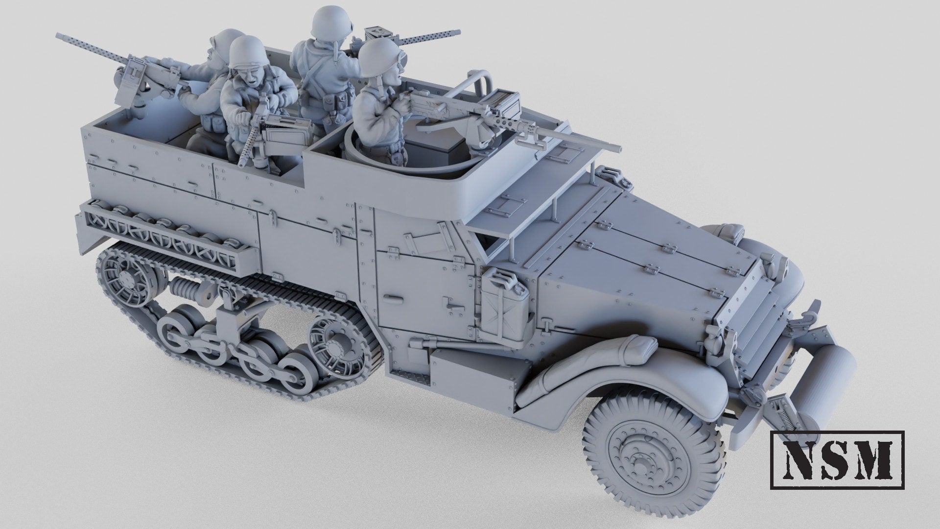 WWII US M2A1 Halftrack 3 Variants Various Scales Historical Wargaming