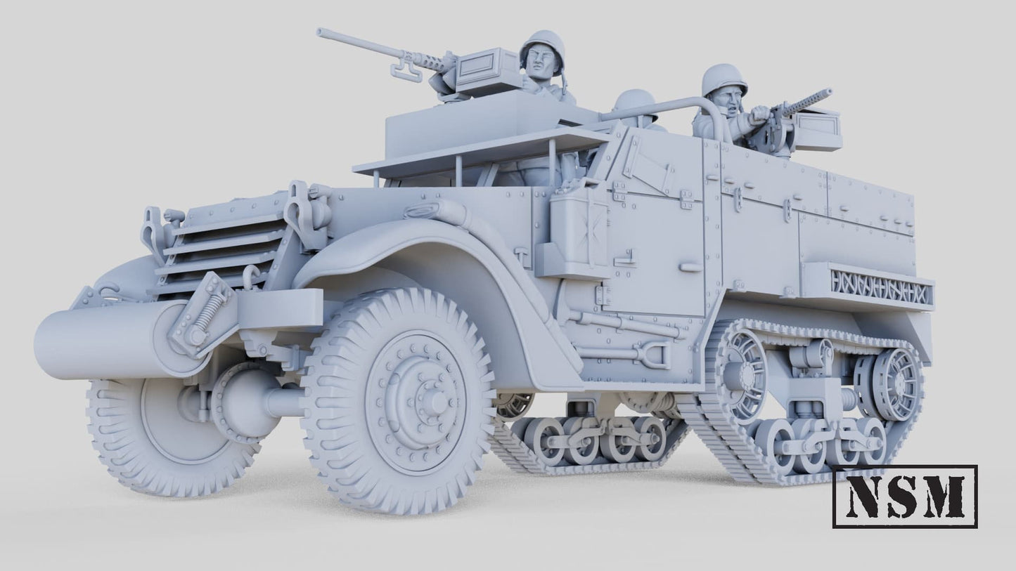 WWII US M2A1 Halftrack 3 Variants Various Scales Historical Wargaming