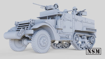WWII US M2A1 Halftrack 3 Variants Various Scales Historical Wargaming