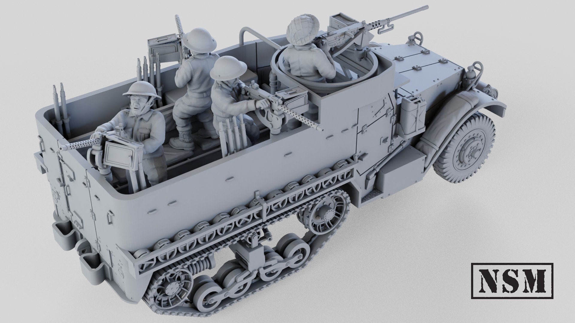 WWII US M5A1 Halftrack British Crew Various Scales Historical Wargaming